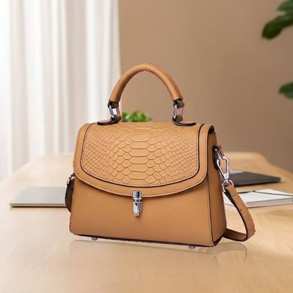 Bolsa de Cuero Vie con Estampa Croco