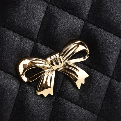 Bolsa de Mano Melvie con Lazo y Detalle Dorado