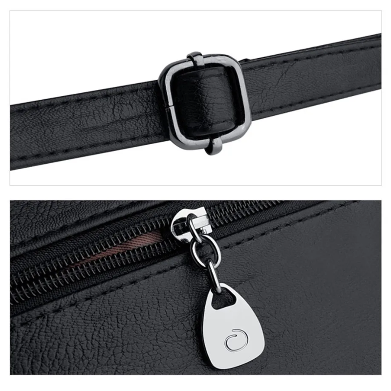 Bolsa de Mano en Cuero con Asa Ajustable