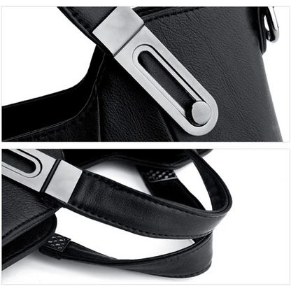 Bolsa de Mano en Cuero con Asa Ajustable