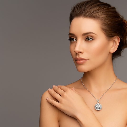 Collar con dije Saint Étienne Moissanite en plata