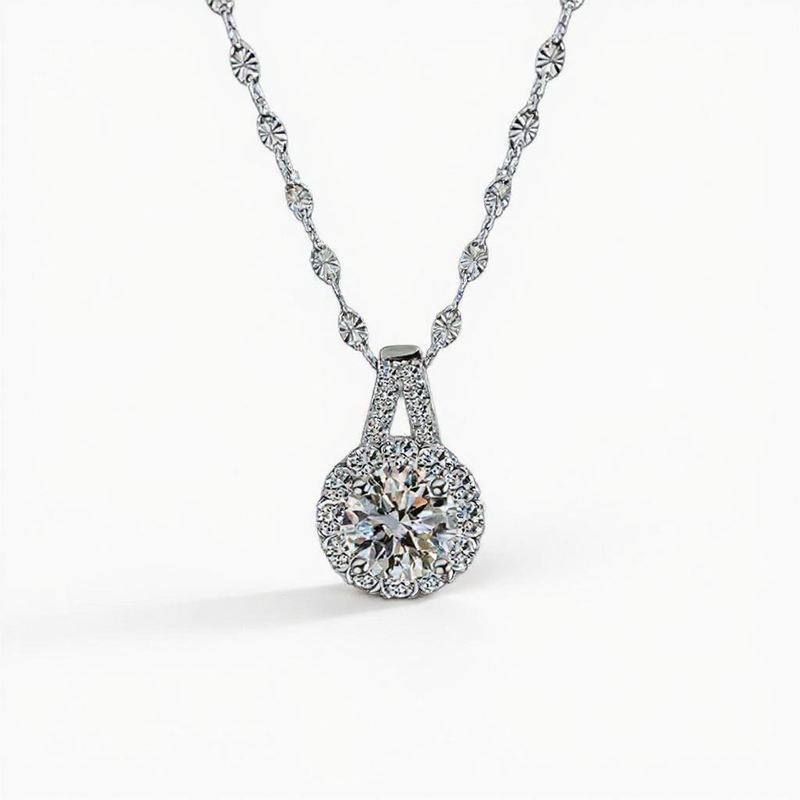 Collar con dije Saint Étienne Moissanite en plata