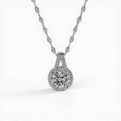 Collar con dije Saint Étienne Moissanite en plata