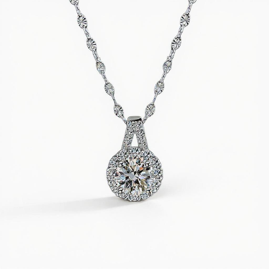 Collar con dije Saint Étienne Moissanite en plata