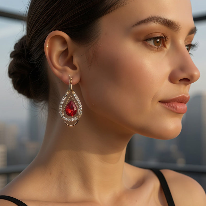 Collar y Aretes Saint Étienne con Cristales