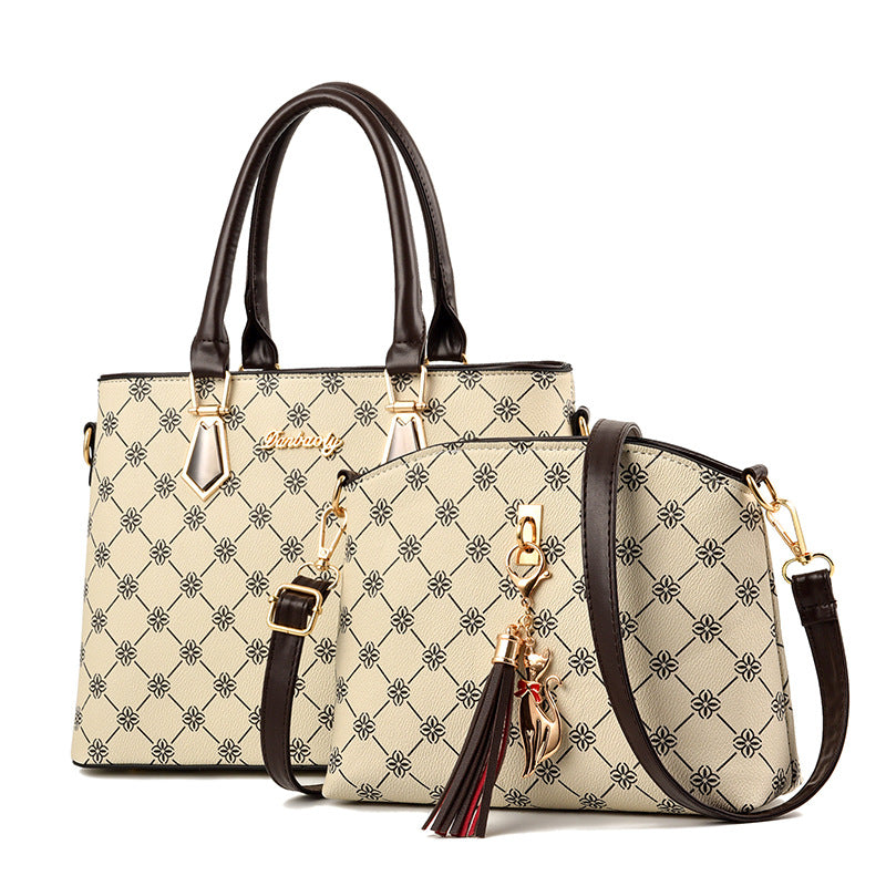 Conjunto de bolsos femeninos en cuero PU con diseño atemporal, ideales para uso diario y ocasiones especiales.