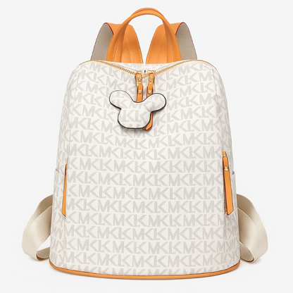 Mochila Femenina de PU con Cierre Estilo Retro