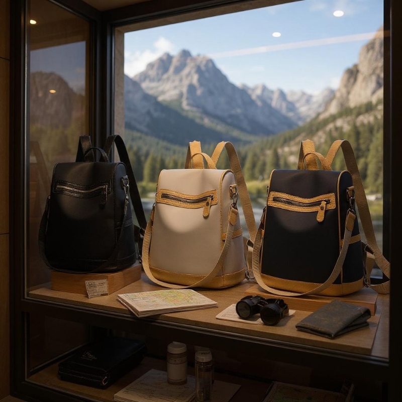 Mochila femenina grande con estilo para viaje