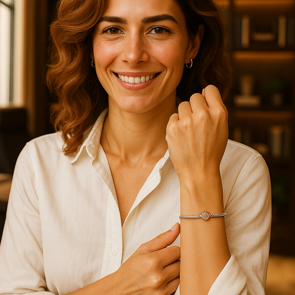 Pulsera con Dije Concha Saint Étienne en Plata