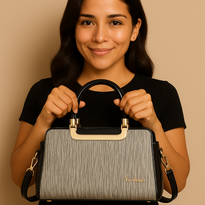 Bolsa de Mujer Metalizado con Asa de Mano