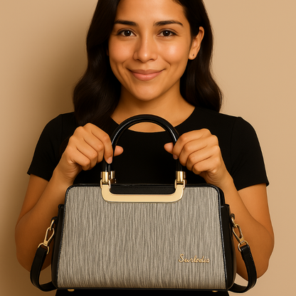 Bolsa de Mujer Metalizado con Asa de Mano