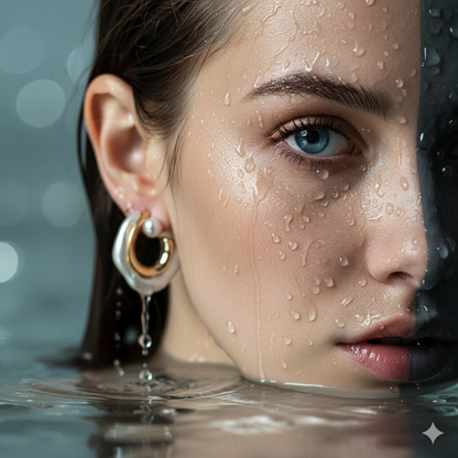 Arete Dorado en Ondas con Perla